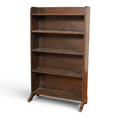 Lot 696 - An early 20th century oak open bookcase, w. 61cm.