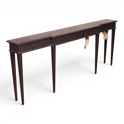 Lot 578 - A long purple painted console table, on...