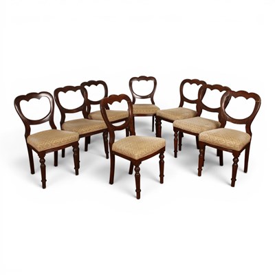 Lot 589 - A set of eight Victorian mahogany balloon back...