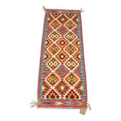 Lot 532 - A Chobi Kilim runner, 145x54cm.