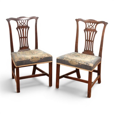 Lot 673 - A 19th century pair of mahogany Chippendale...