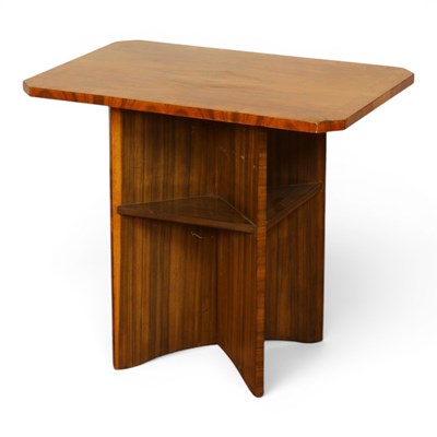 Lot 665 - An Art Deco walnut side table, 50x73cm, h. 64cm.
