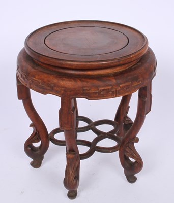 Lot 262 - A Chinese carved hardwood stand, 22x22cm, h....