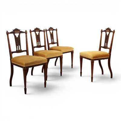Lot 607 - A set of four late 19th century rosewood salon...