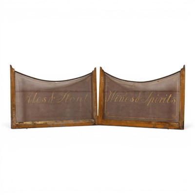 Lot 611 - A pair of vintage pierced metal pub dividers,...