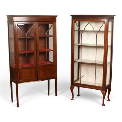 Lot 619 - An Edwardian mahogany glazed display cabinet,...