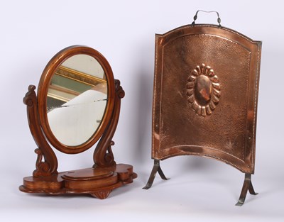 Lot 670 - A Victorian mahogany swing framed mirror,...
