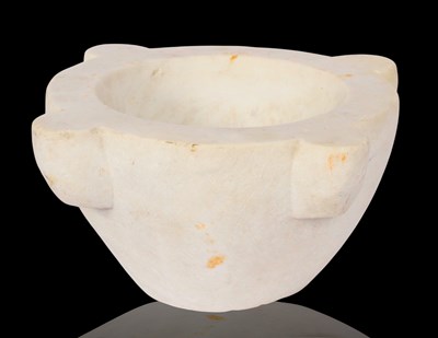 Lot 260 - A large marble mortar, 32cm x 16cm.