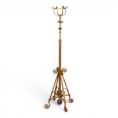 Lot 487 - An Arts and Crafts brass and copper telescopic...