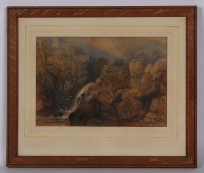 Lot 332 - James Burrell Smith (1822-1897), Waterfall,...