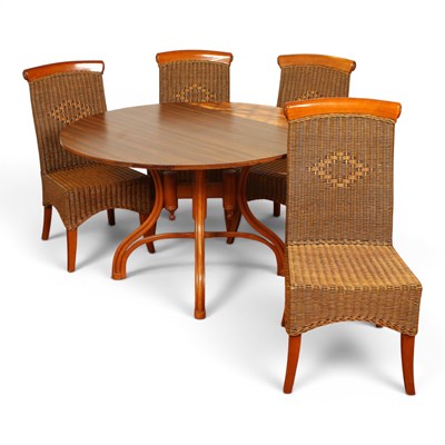 Lot 619 - A walnut circular dining table, 120cm,...