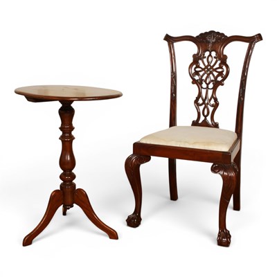 Lot 650 - A Chippendale style mahogany dining chair,...