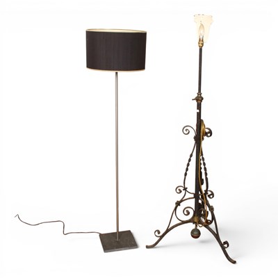 Lot 694 - An early 20th century wrought iron and brass...