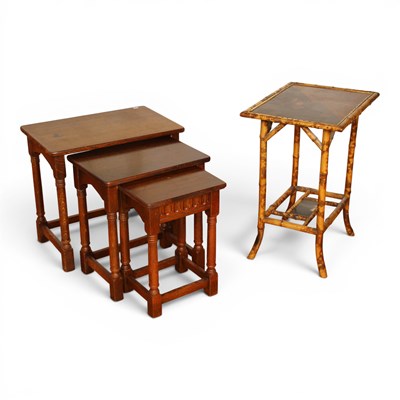 Lot 608 - A Victorian Aesthetic bamboo occasional table...