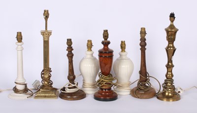 Lot 658 - A collection of seven various table lamps