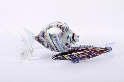 Lot 126 - Three Murano style glass fish