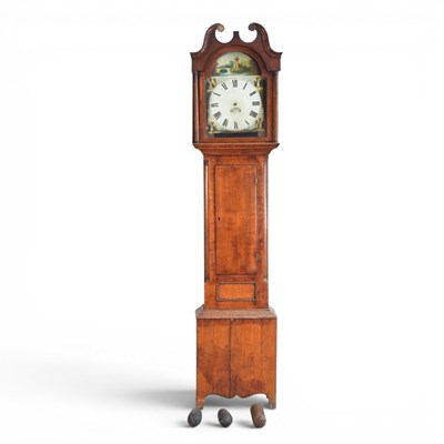 Lot 154 - A 19th century oak cased longcase clock,...