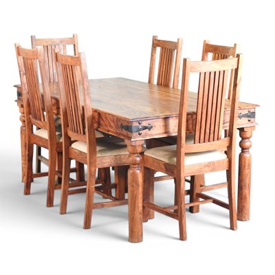 Lot 495 - An Eastern sheesham dining table, of...