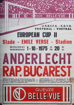 Lot 275 - An RSC Anderlecht vs Rapid Bucuresti football...