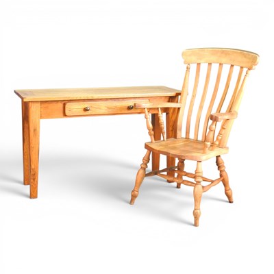 Lot 382 - A modern oak hall table with a single drawer,...