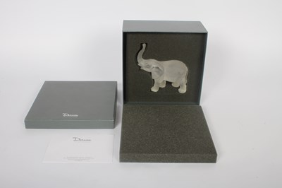 Lot 89 - A Daum frosted 'White Elephant' crystal...