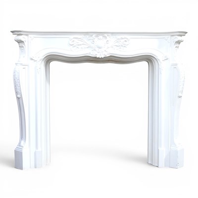 Lot 315 - An antique style cast plaster fire surround,...