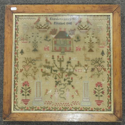 Lot 179 - A Victorian needlework sampler