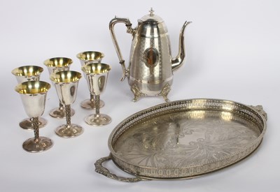 Lot 68 - A matched silver plated drinks set
