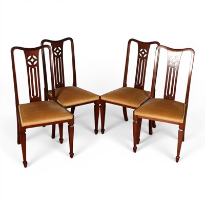 Lot 598 - A set of four Edwardian mahogany dining chairs