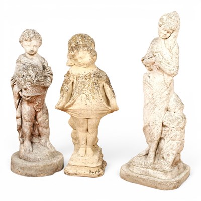 Lot 527 - Three reconstituted stone garden figures