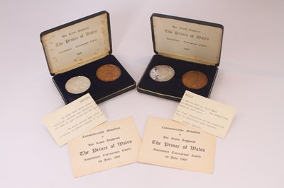 Lot 26 - A pair of Prince of Wales silver medallion...