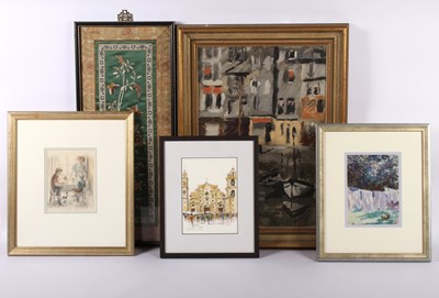Lot 387 - A collection of various paintings and prints,...