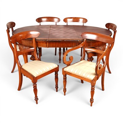 Lot 489 - A set of six Regency mahogany bar back dining...
