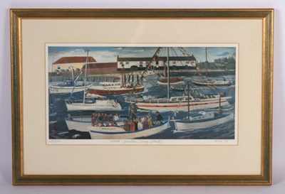 Lot 481 - B. Lewis (British, b.1947), Boats at Burnham...