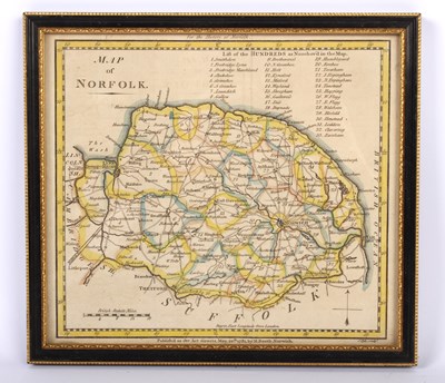 Lot 260 - A hand coloured engraved map of the county of...