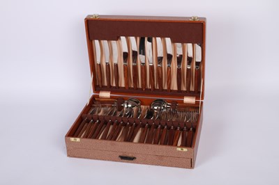 Lot 59 - A complete 44-piece Glosswood stainless steel...