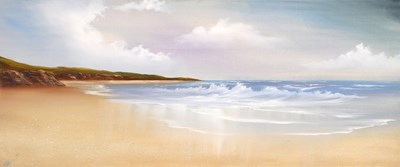 Lot 402 - P. Bryant, Norfolk coastal landscape with surf...