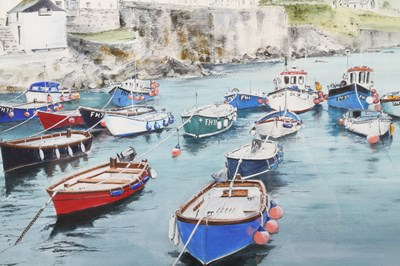 Lot 423 - Bron Stubbington, Waiting in Line, watercolour,...