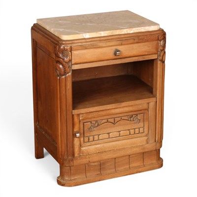 Lot 643 - A French Art Deco bedside cupboard, having a...
