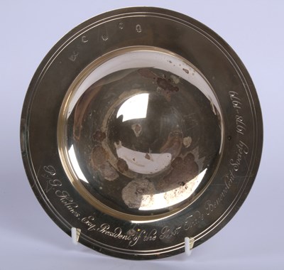 Lot 10 - A silver Armada dish inscribed "P.G. Holmes...