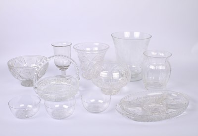 Lot 725 - A collection of cut and moulded glassware...