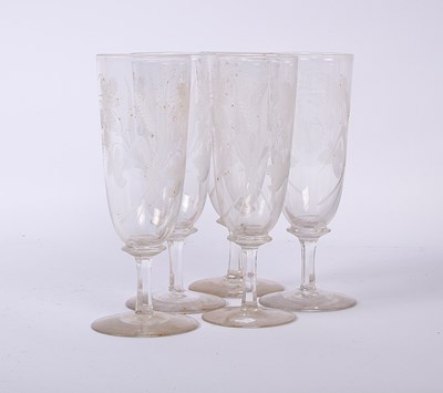 Lot 123 - A set of five 18th/19th century engraved ale...