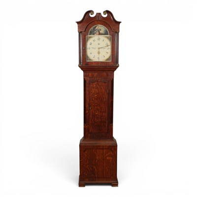 Lot 150 - A 19th century oak and mahogany cased longcase...