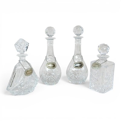 Lot 159 - A glass decanter and stopper, with a silver...