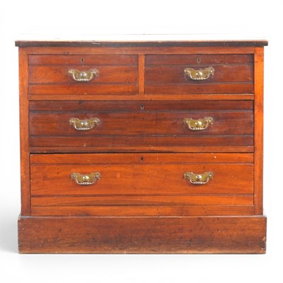 Lot 548 - An Edwardian chest of drawers, on a plinth base