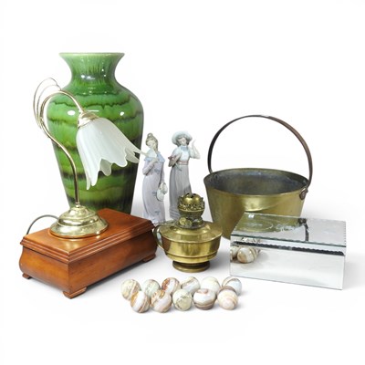 Lot 488 - A large green glazed vase, together with a jam...