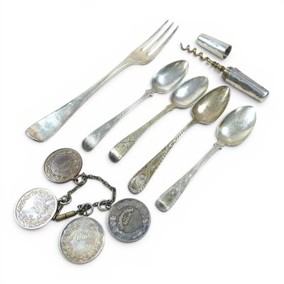 Lot 68 - An 18th century silver table fork, marks...