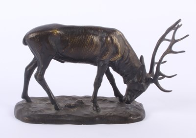 Lot 193 - A bronze model of a stag