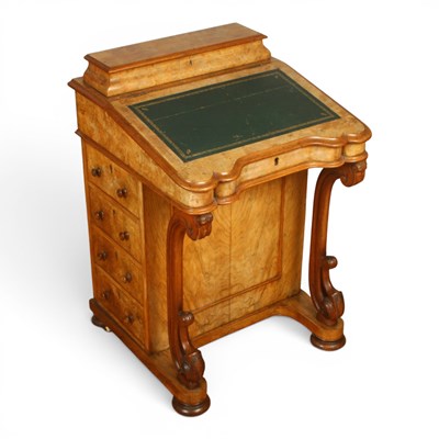 Lot 535 - A Victorian walnut Davenport desk