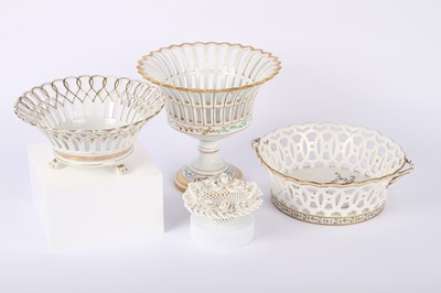 Lot 120 - A collection of porcelain baskets, including...